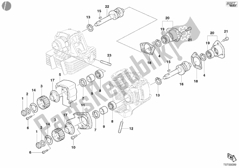 Todas las partes para árbol De Levas de Ducati Monster S2R 800 USA 2005